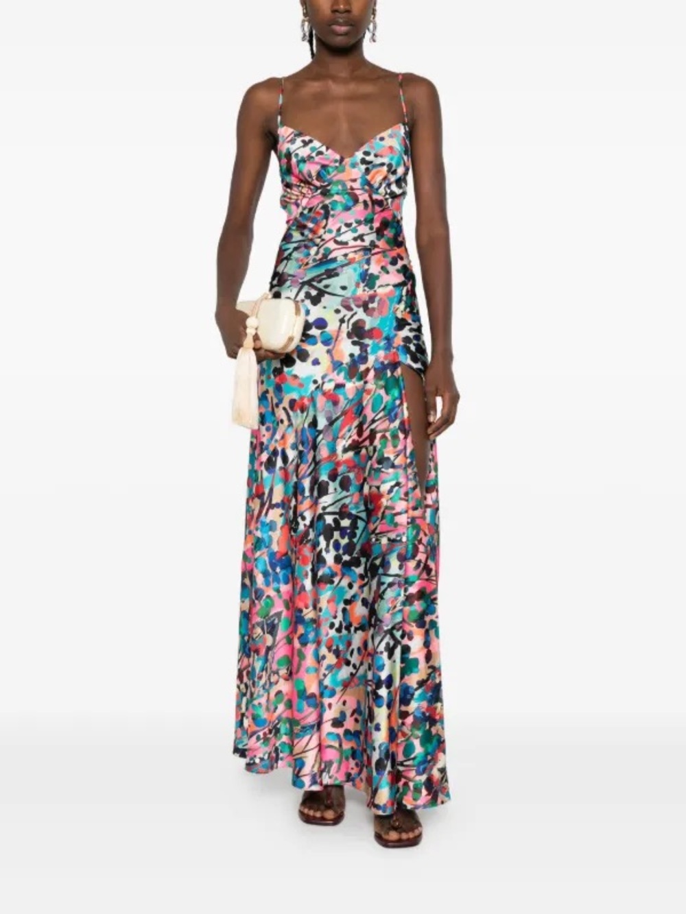 Roserry Seville halterneck abstract-print maxi dress  size 8/10